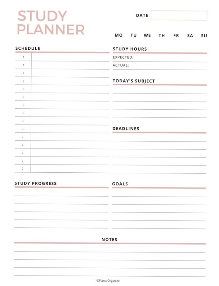 Back-to-School Study Planner 2026-24 Free Tips — ☁️ 🤍 romanticize your routine