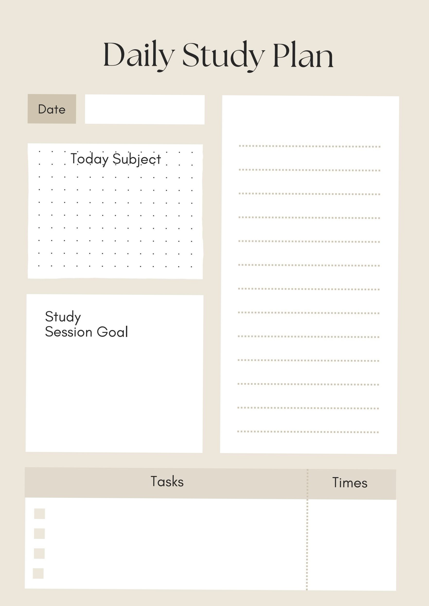 🤍 🌿 Beige & White Printable Study Planner | Digital Design Asset | stay inspired all year long