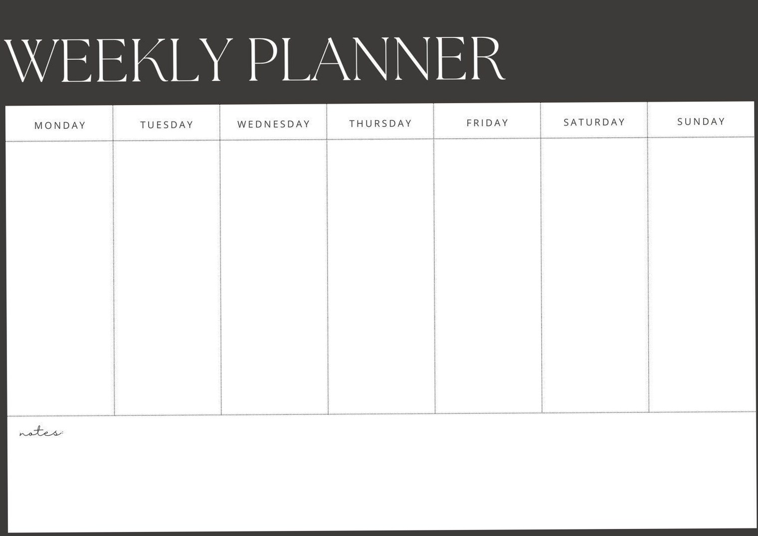 📁 🖇️ Black & White Minimalist Weekly Planner Template | secret to staying productive