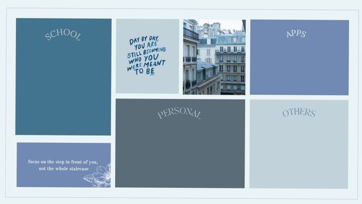 🖌️ 🌈 Blue Aesthetic Laptop Wallpaper for Digital Planners | romanticize your routine