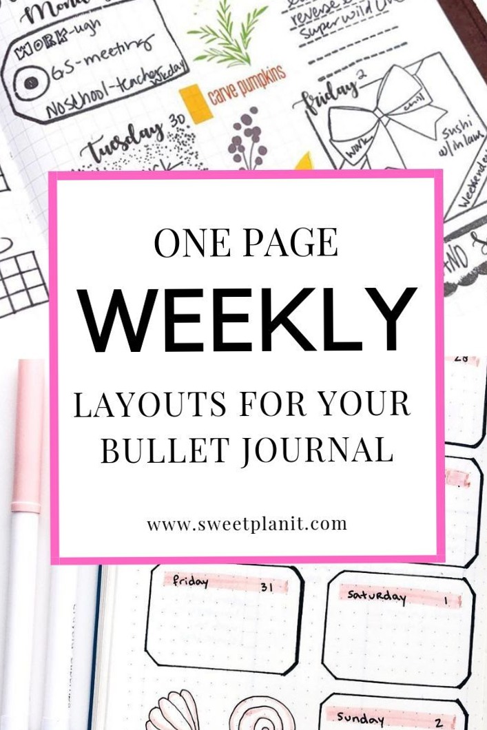 Bullet Journal Weekly Layout: 10 One Page Ideas! — 💍 👰 stay inspired all year long