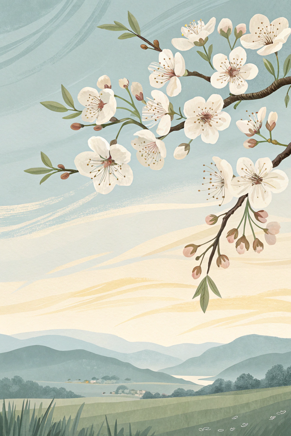 🌈 🖌️ Calm Floral Workspace Wallpaper for Spring Focus Days | dream life manifestation