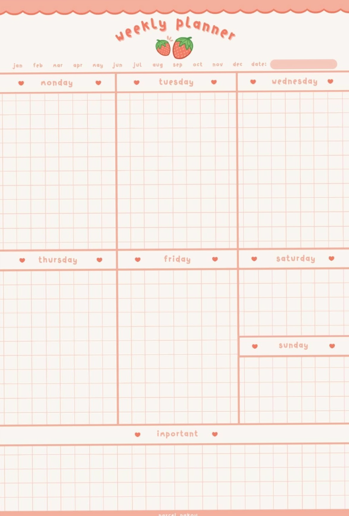 ✨ 🤍 Charming Strawberry Weekly Planner for Effortless Organization | dream life manifestation