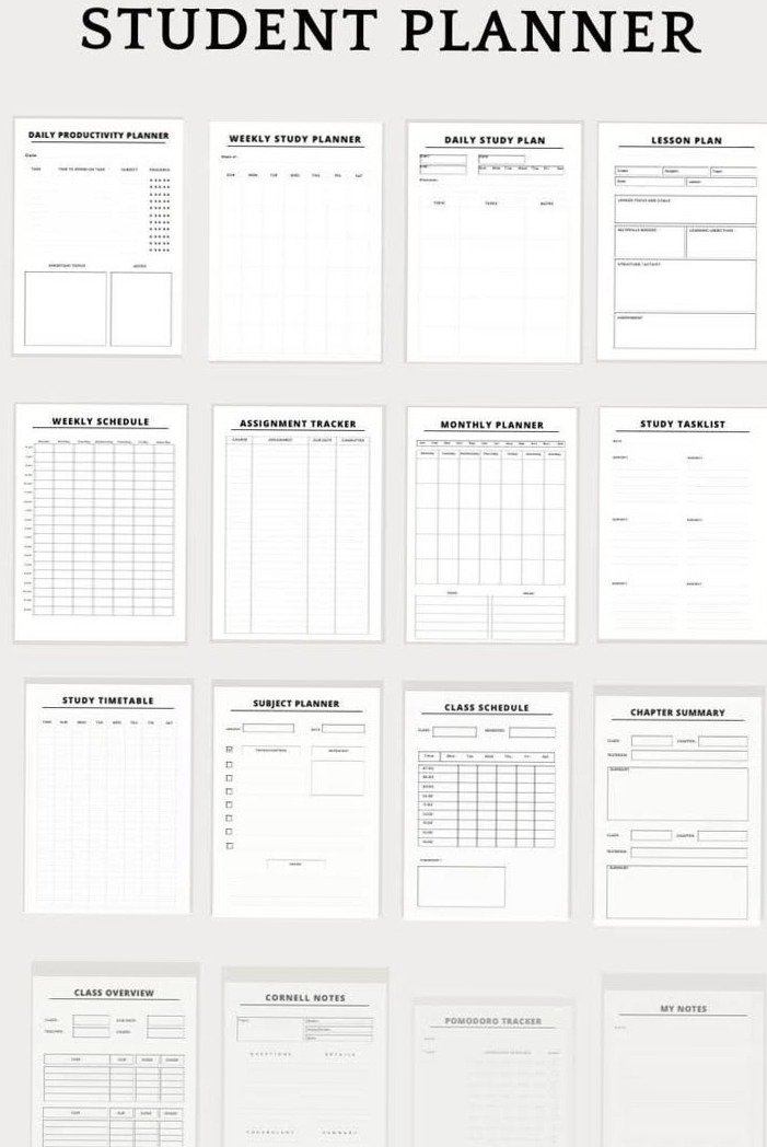 College Planner | Study Planner | Academic Planner Printable — 🥂 🌸 stay inspired all year long