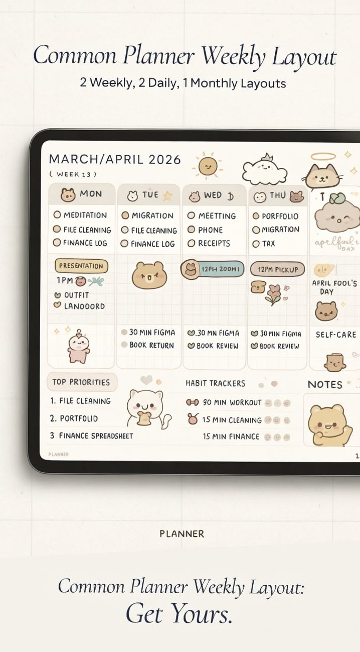 ✨ ✨ Common Planner Weekly Layout | Simple & Functional Planning | secret to staying productive