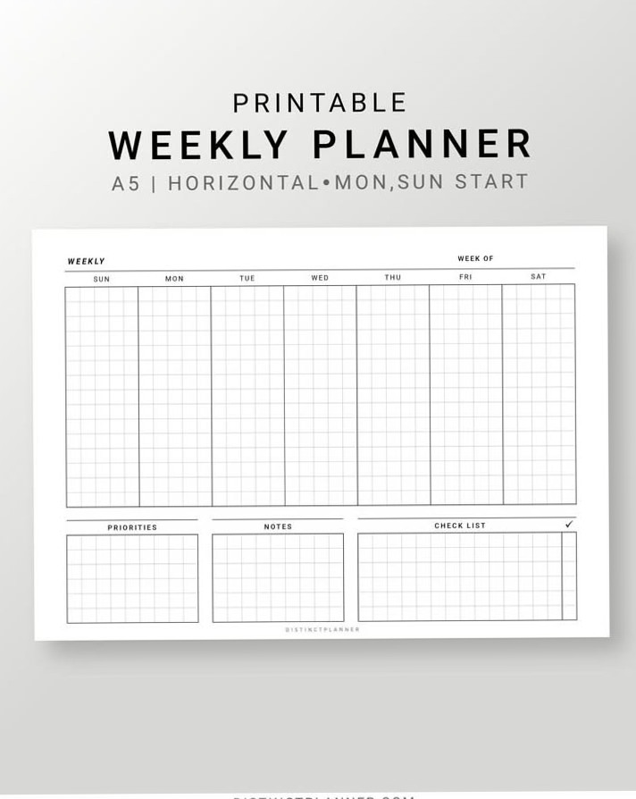 🎀 🎀 Conquer Your Week with This A5 Printable Planner | secret to staying productive
