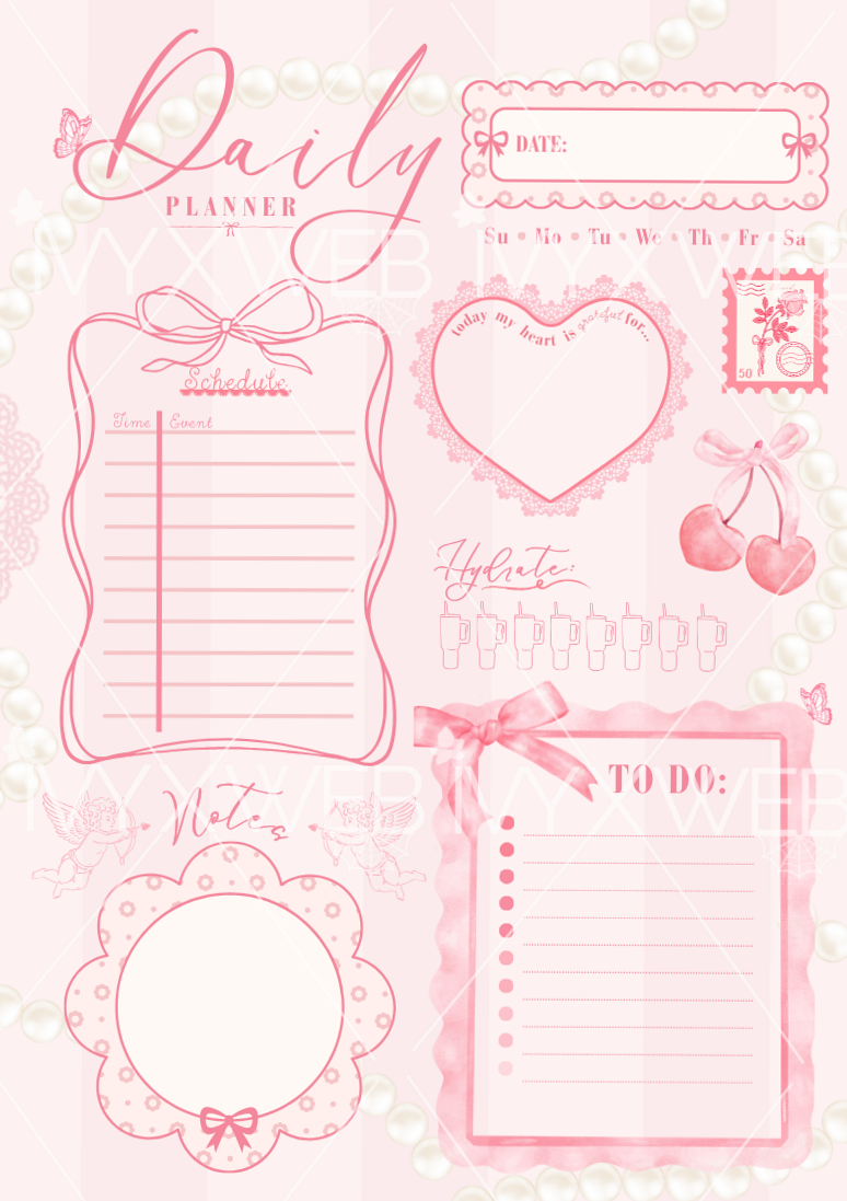 Coquette 2026 Planner | Dreamy Pink Cute Organization — 📌 📊 dream life manifestation