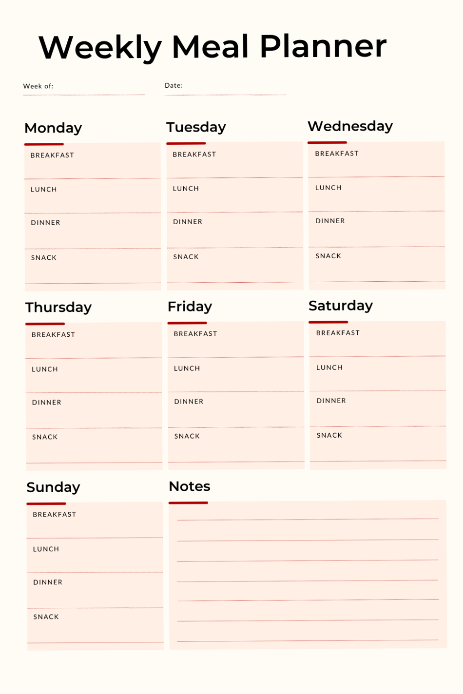 Creative Meal Planner Design for Digital Use — 🎨 🖌️ romanticize your routine