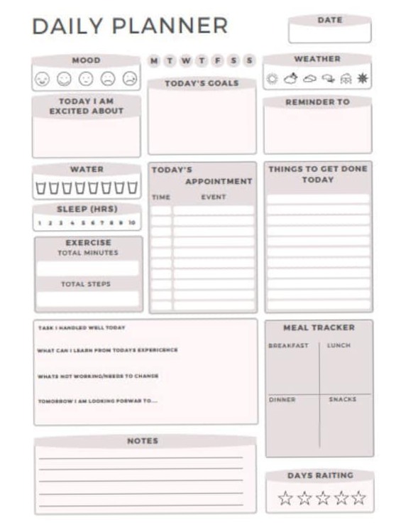 Customizable Daily Planner for Creative Productivity — 🎨 🌈 romanticize your routine