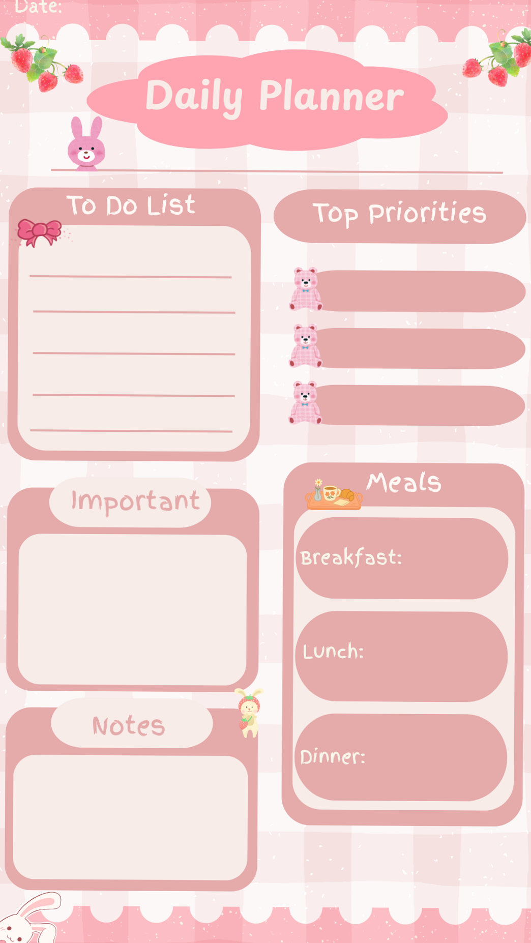 Cute Pink Daily Planner for Creative Organization — 🎨 🖌️ romanticize your routine