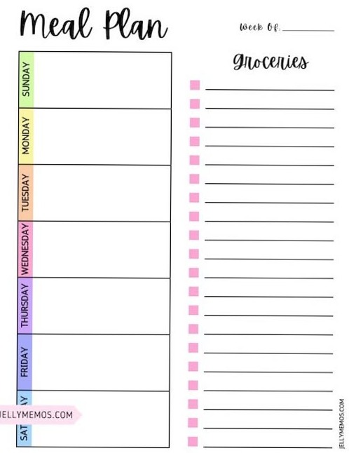 Cute Weekly Meal Planner for Home Organizers — 💍 👰 secret to staying productive