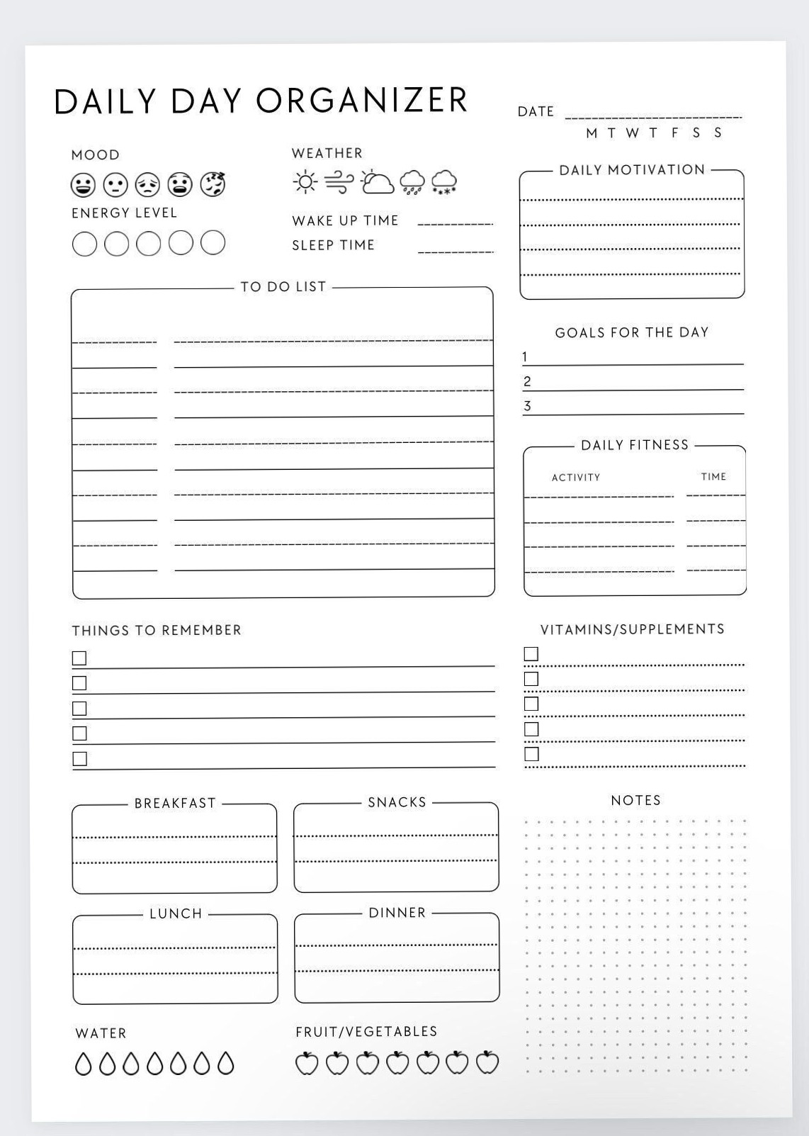 🎨 📍 Daily Day Organizer & Planner for Productive Routines | secret to staying productive