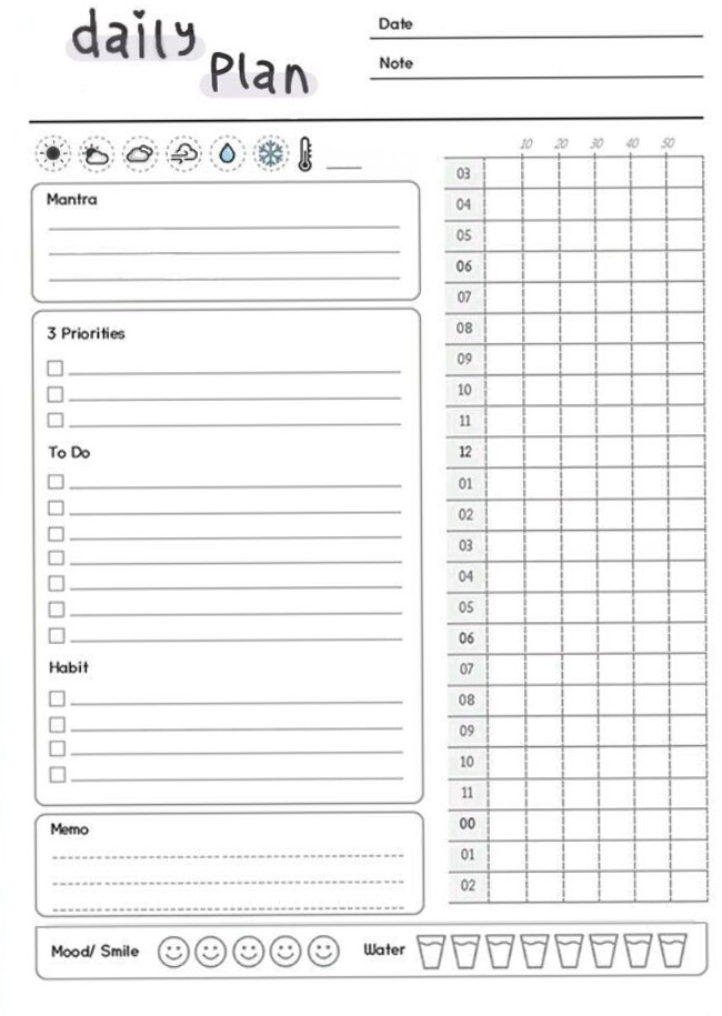 🌿 🤍 Daily Plan — Creative Digital Planner Templates | dream life manifestation