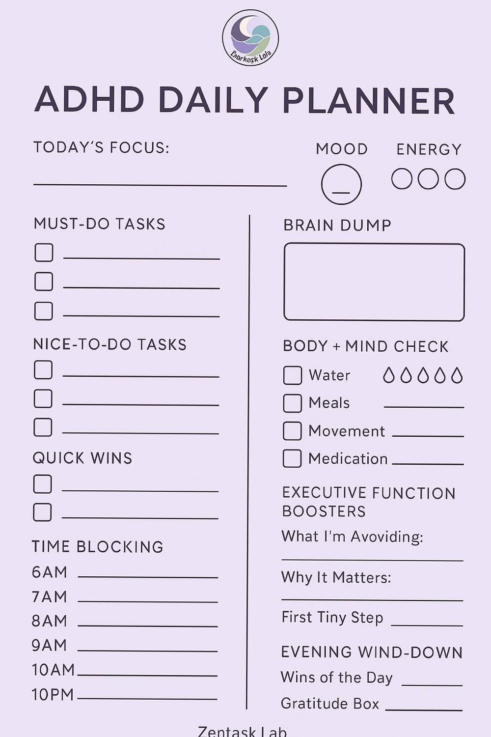 ☁️ 🌿 Daily Planner Layout for Organized Productivity | stay inspired all year long