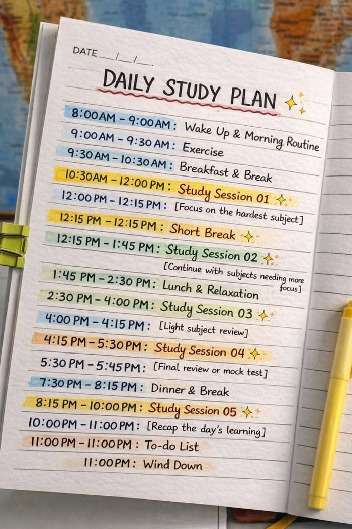 🌸 👰 Daily Study Plan for Students | Productive Study Routine 2026 | secret to staying productive