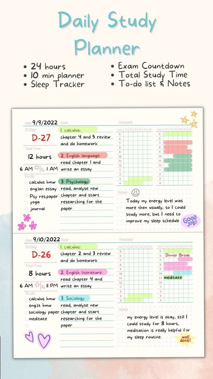 ✨ 🕯️ Daily Study Planner | Digital Design & Creative Assets | romanticize your routine