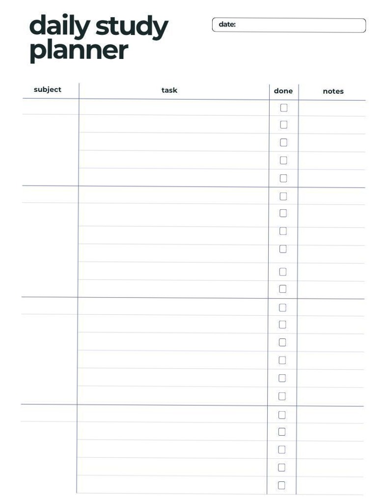 📍 🌈 Daily Study Planner | Editable Canva Template | Printable Academic Organizer | romanticize your routine