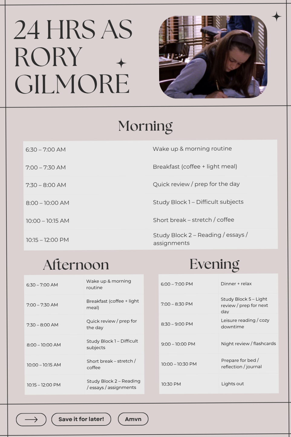 🖌️ 📍 Daily Study Routine: Rory Gilmore Edition | stay inspired all year long