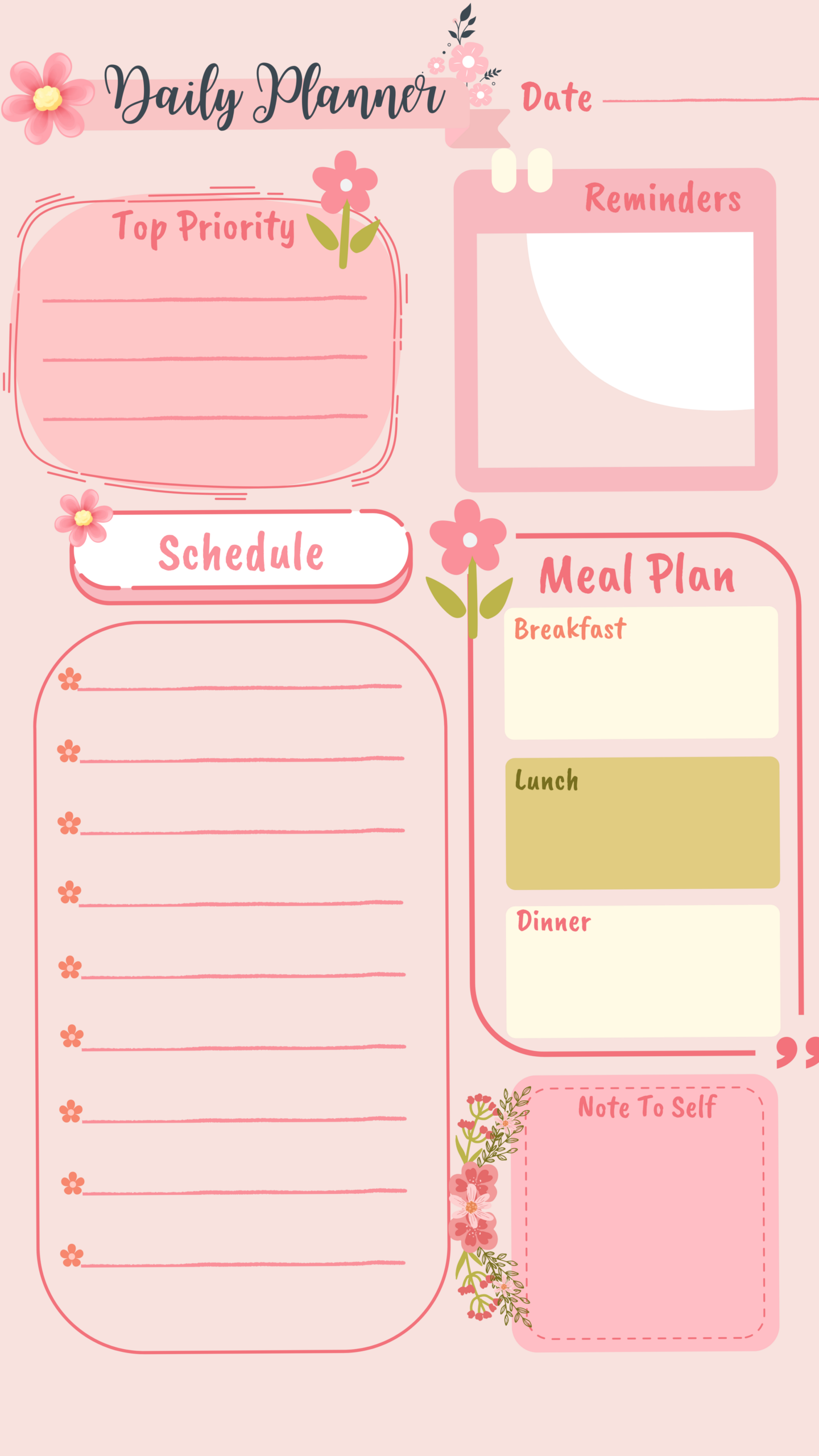 🖌️ 🌈 Digital Daily Planner for Creative Productivity | romanticize your routine