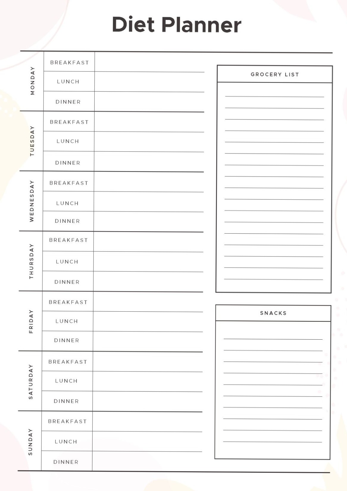 Digital Diet Planner | Creative Planner Design | Planner Assets — ✨ 🕯️ stay inspired all year long