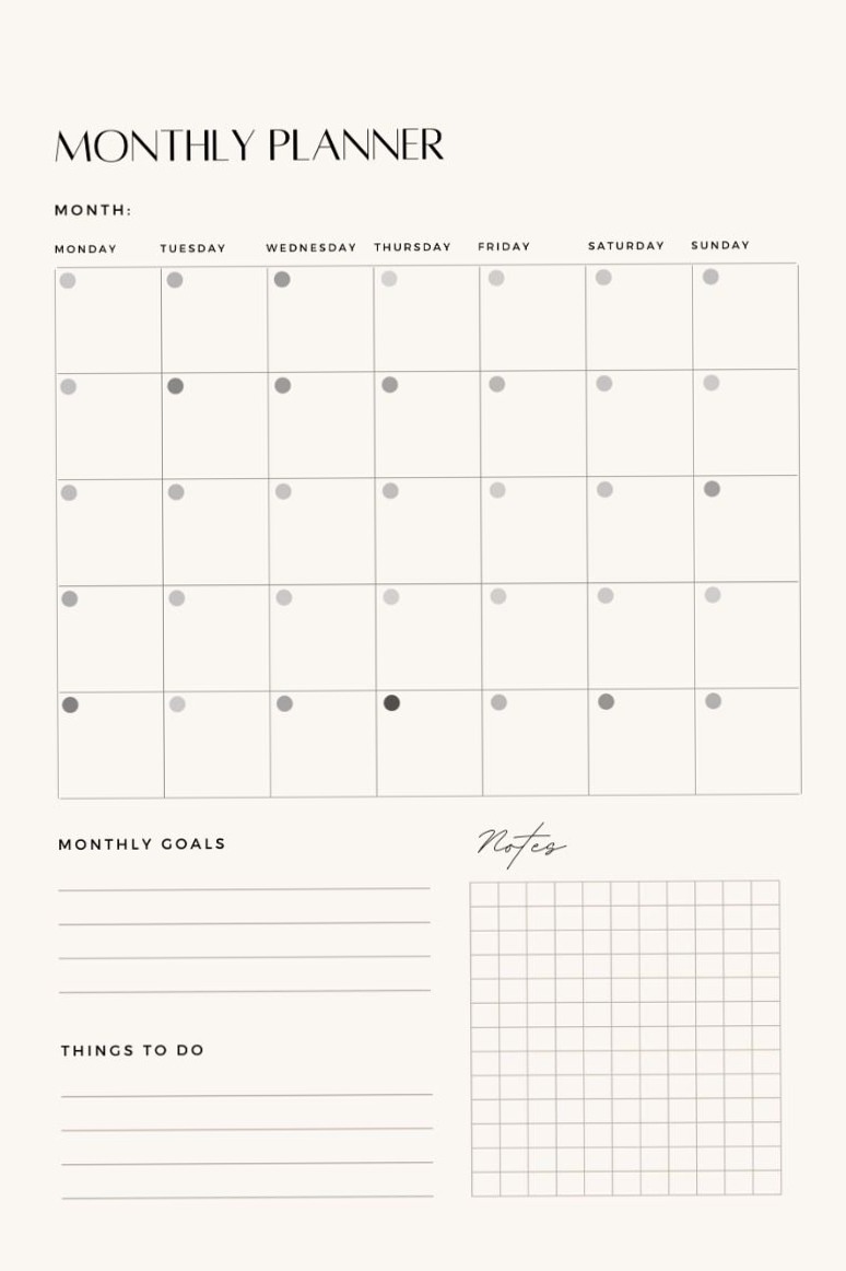 Digital Monthly Planner Pages for Creative Organization — 🖇️ 📌 dream life manifestation