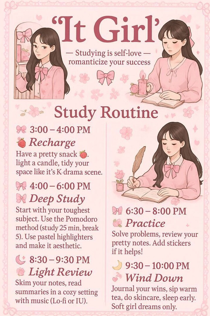 Digital Study Routine Planner & Creative Assets — 💎 🪄 romanticize your routine