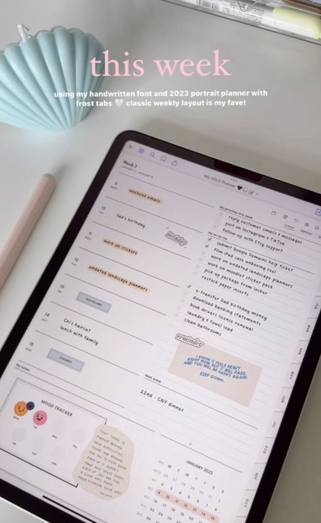 🎨 🖌️ dream life manifestation: 2026 iPad Planner — Minimalist Digital Weekly Template & Stickers