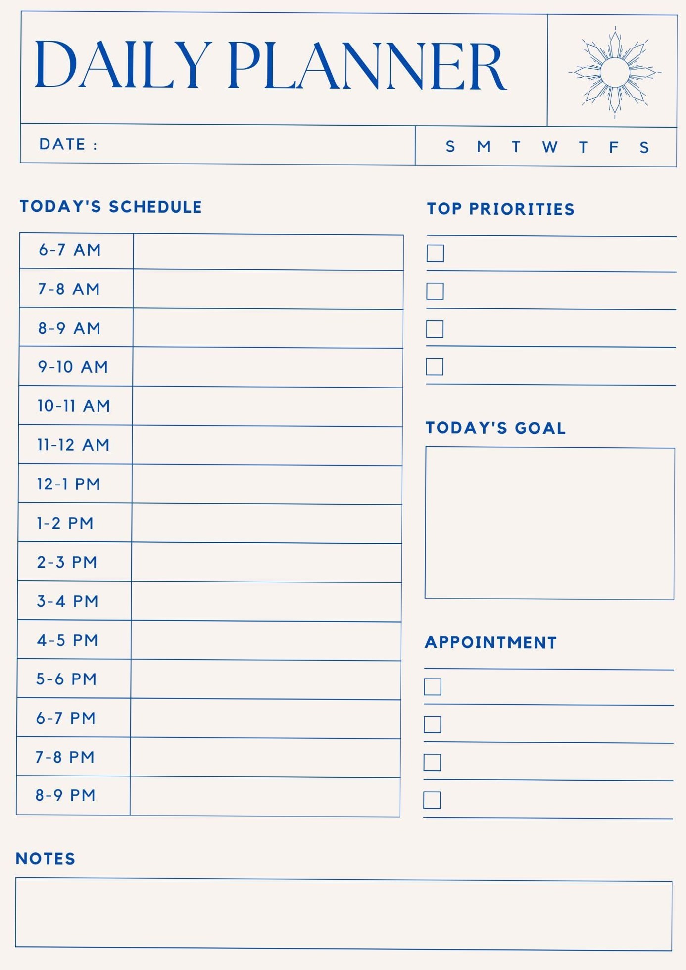 🌿 🤍 dream life manifestation: Blue Minimalist Daily Planner Design