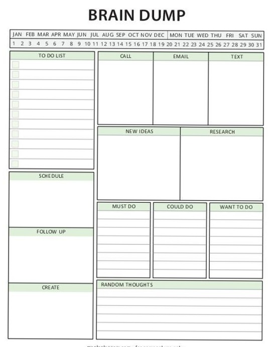 🎀 🤍 dream life manifestation: Brain Dump Template | To Do List Printable