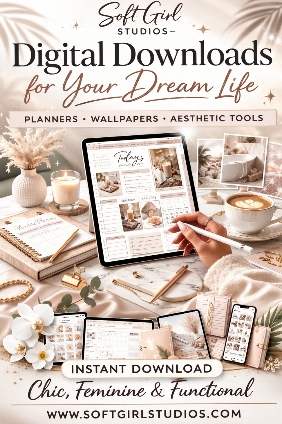 💍 🥂 dream life manifestation: Chic Aesthetic Planners & Wallpapers for Your Dream Life