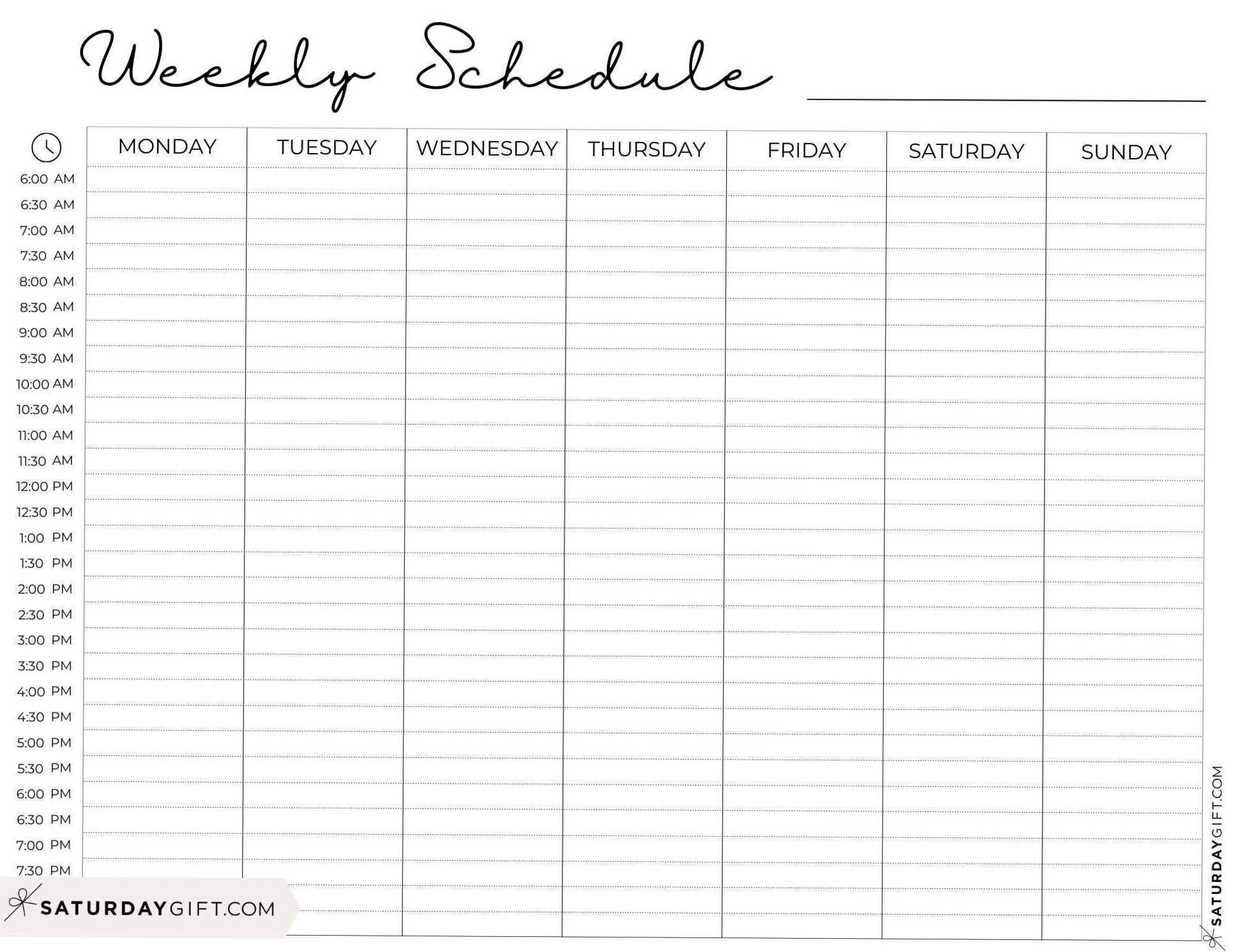 ☁️ 🎀 dream life manifestation: Cute Free Weekly Calendar Templates for Planners