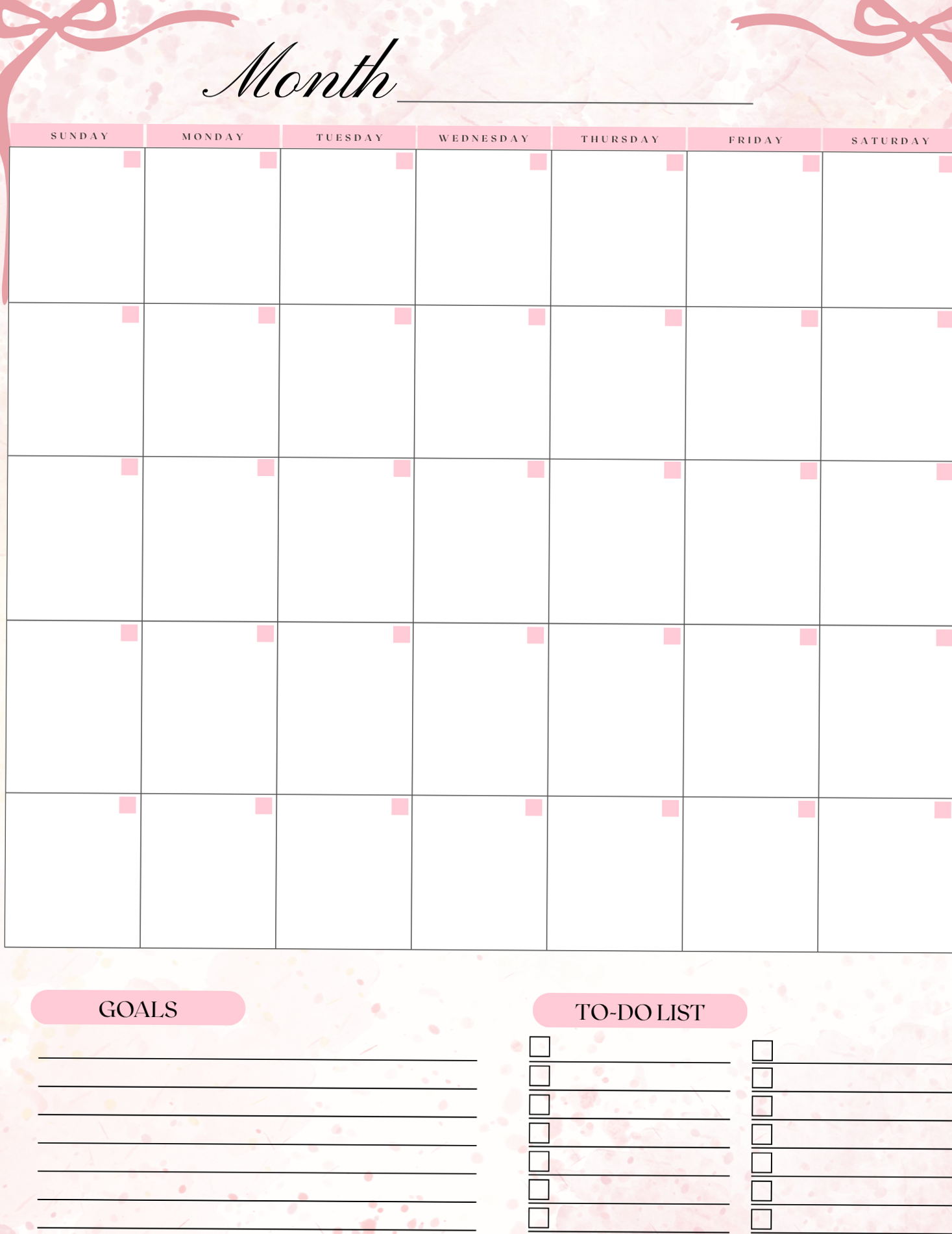 💎 📍 dream life manifestation: Cute Pink Monthly Planner Set with Budget & Affirmations