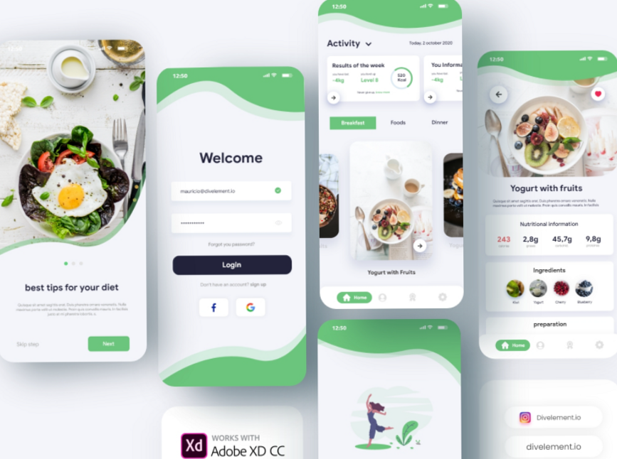 ☁️ 🤍 dream life manifestation: Diet App UI Design by Abdul Rahim | Digital Design & Creative Assets