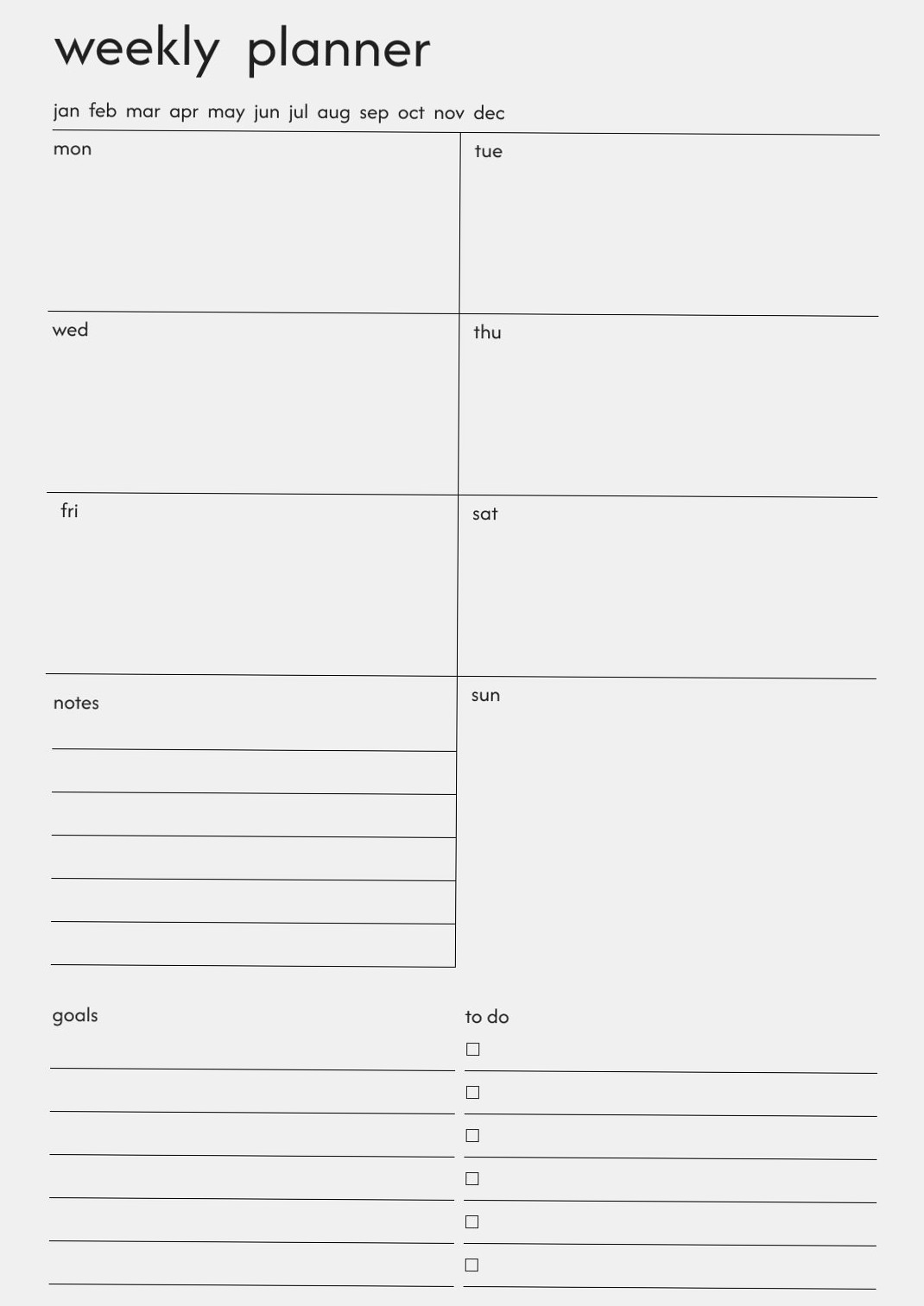 📊 🖇️ dream life manifestation: Easy Weekly Planner Printable — Simple & Stylish Design