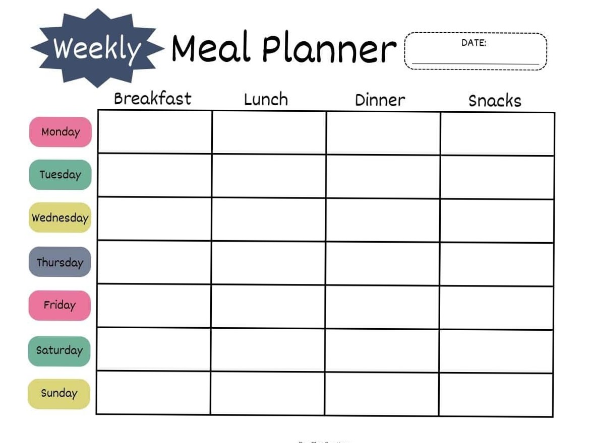✨ 🤍 dream life manifestation: Free Printable Meal Planner PDF Templates