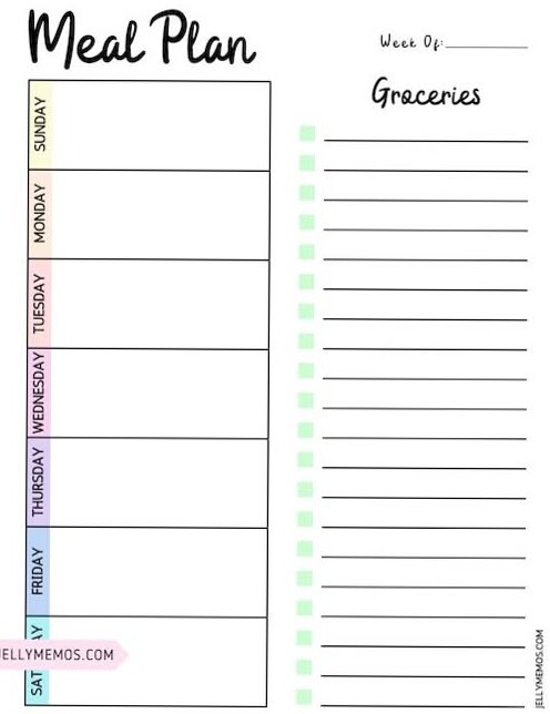 🌈 🎨 dream life manifestation: Free Printable Weekly Meal Planner for Organized Living