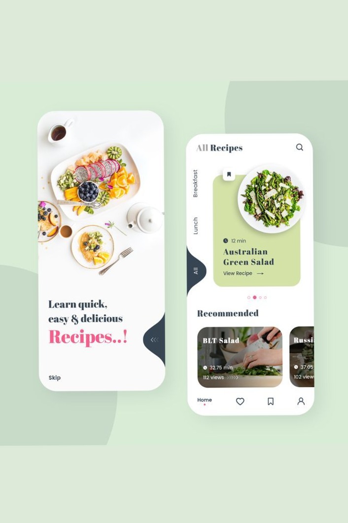 💍 👰 dream life manifestation: Healthy Recipe App UI Design for Digital Planners & Creative Assets