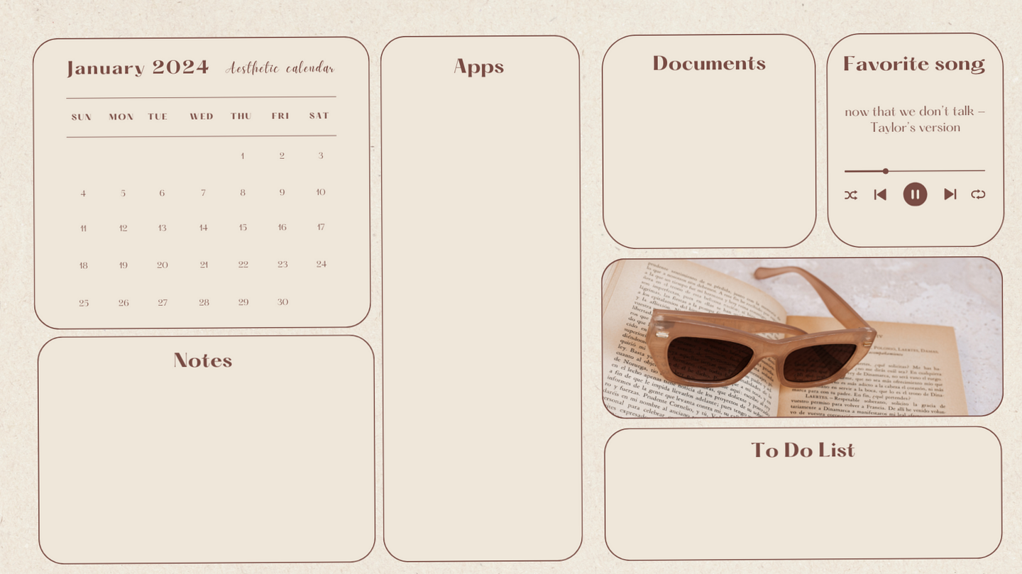 🤍 🤍 dream life manifestation: January 2024 Desktop Wallpaper | Clean Aesthetic Design