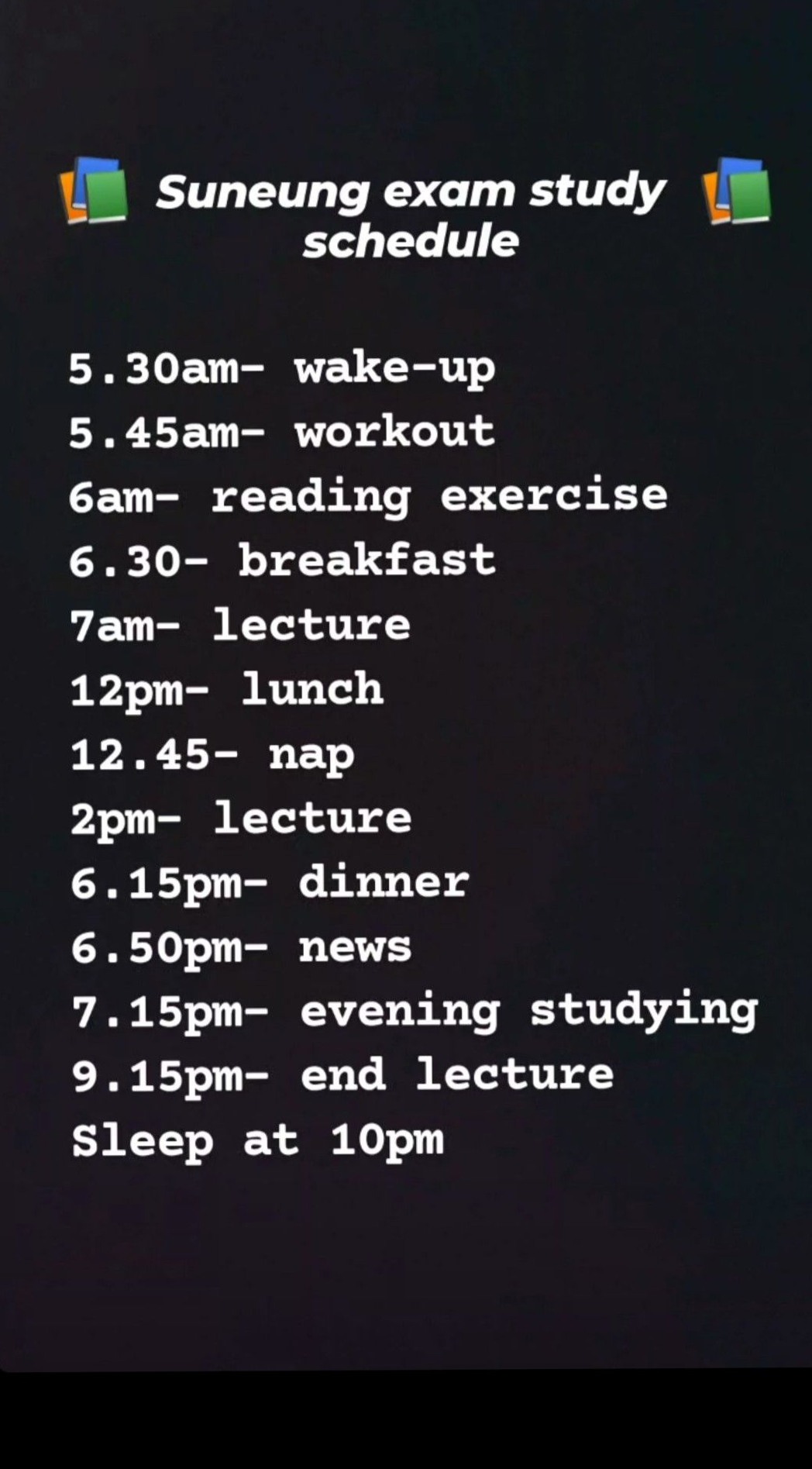 📝 📁 dream life manifestation: Korean Exam Study Schedule Planner Design