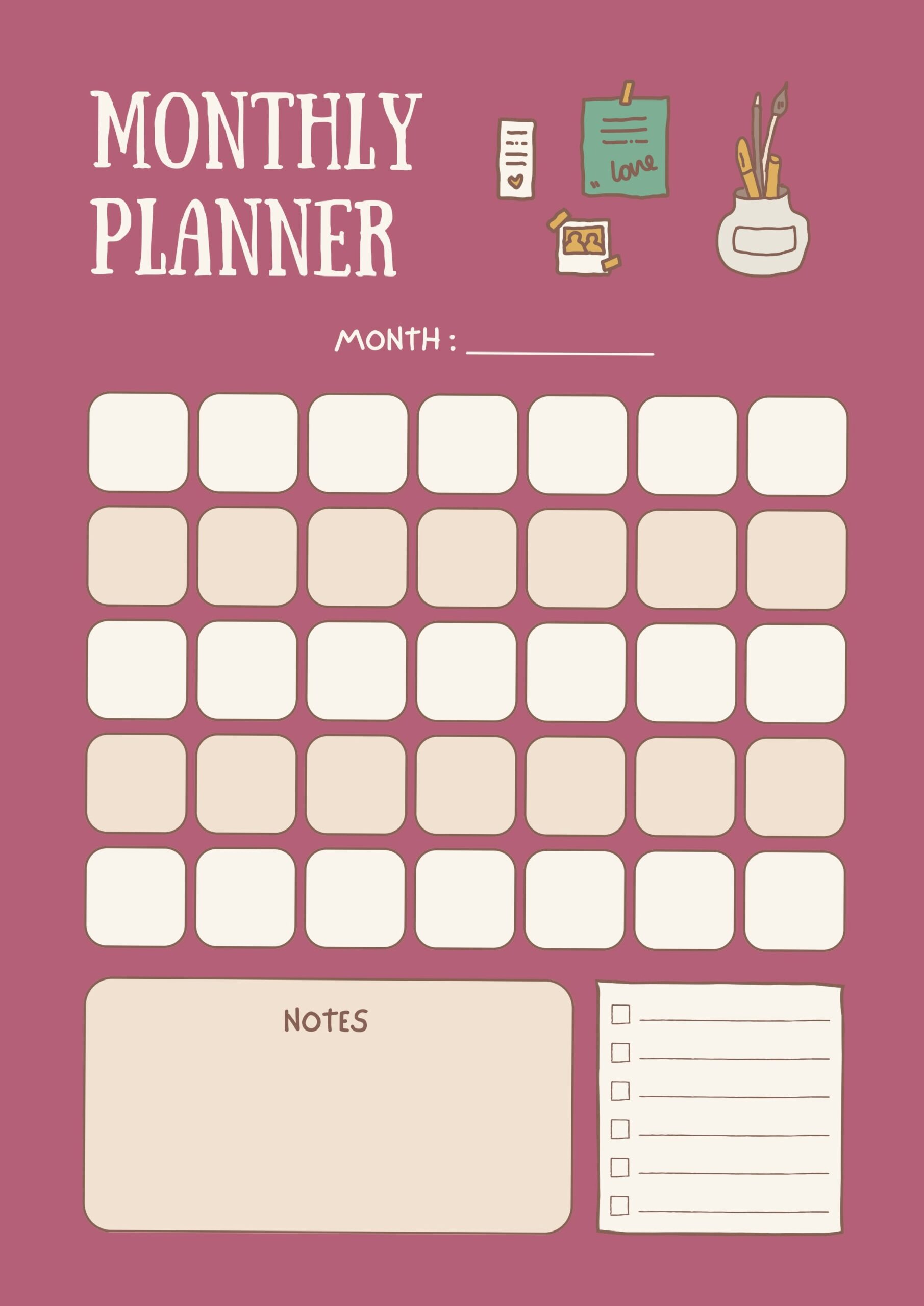 🪄 💎 dream life manifestation: Minimal Monthly Planner | Clean Digital Design for Creative Productivity