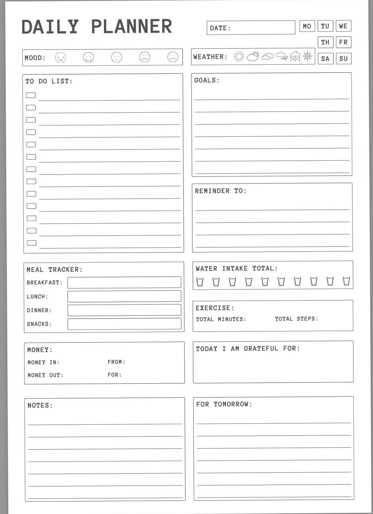 🌈 📍 dream life manifestation: Minimal Daily Planner Printable | Clean Simple Schedule PDF