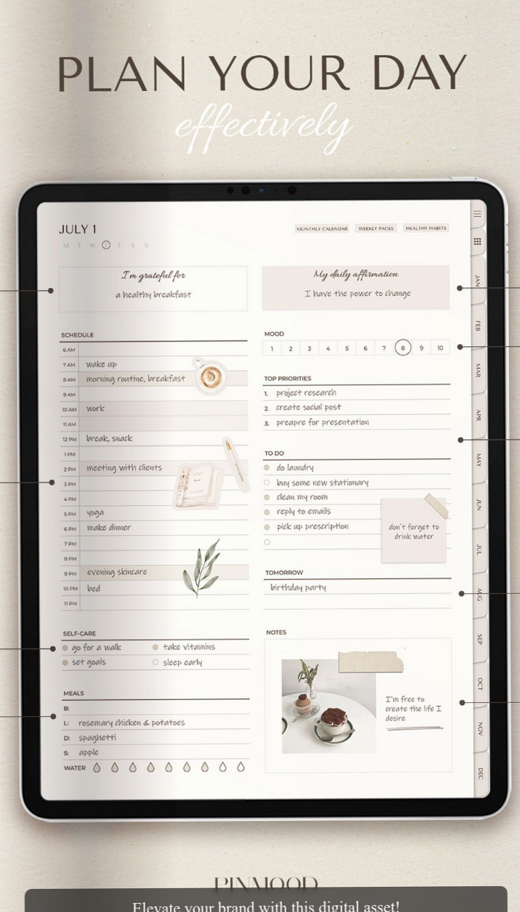 🌿 🤍 dream life manifestation: Minimalist Digital Planner — Goodnotes Ready