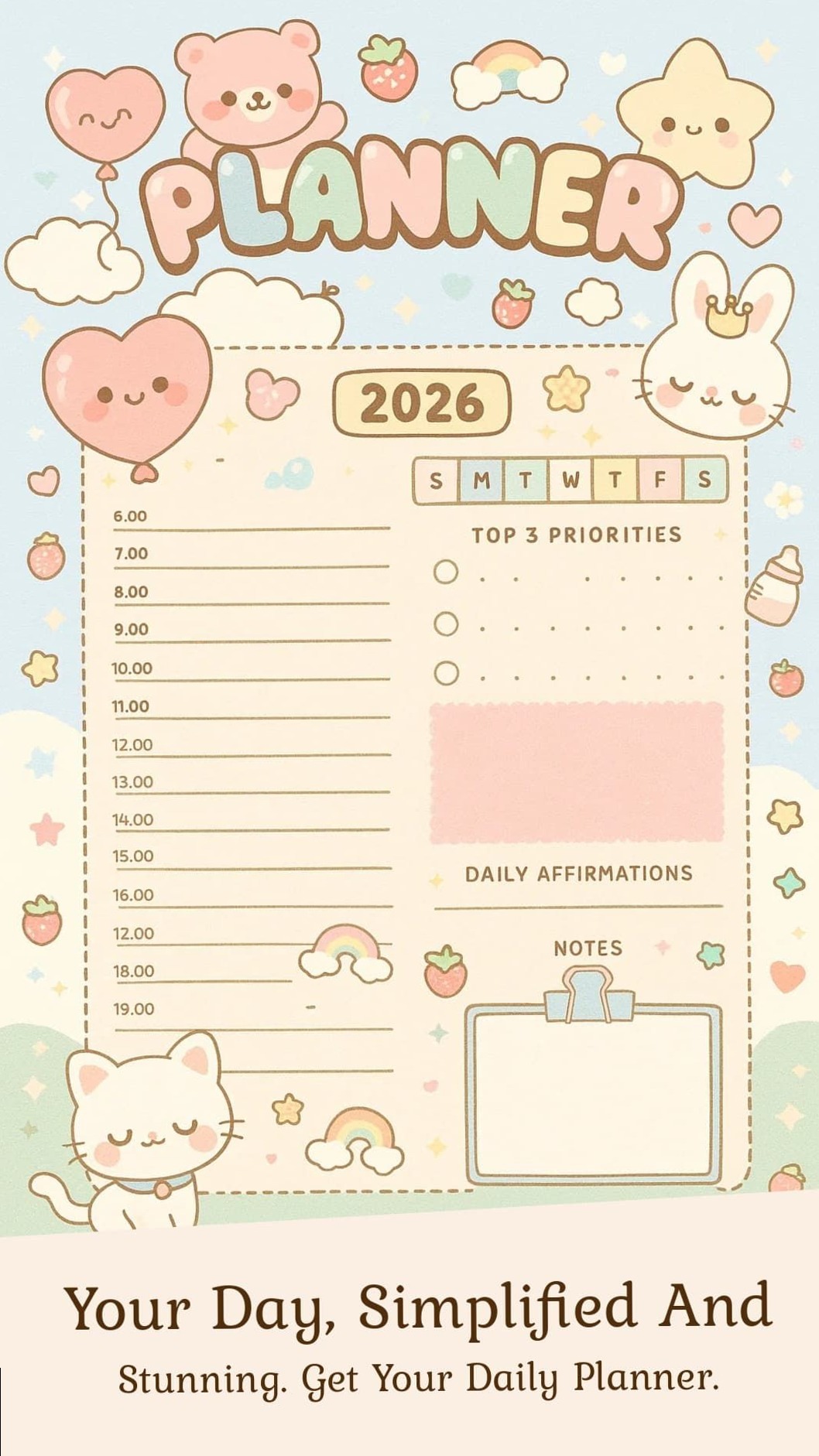 ✨ 🤍 dream life manifestation: Organized Joy: Aesthetic Hourly Planner for Mindful Scheduling