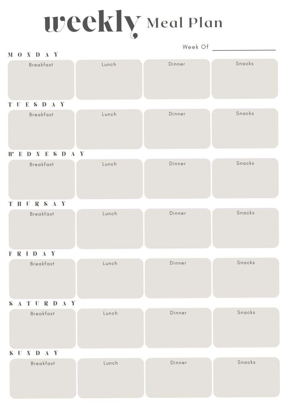 📊 🖇️ dream life manifestation: Weekly Meal Planner | Linked to Digital Recipe Journal #digitalcleanup