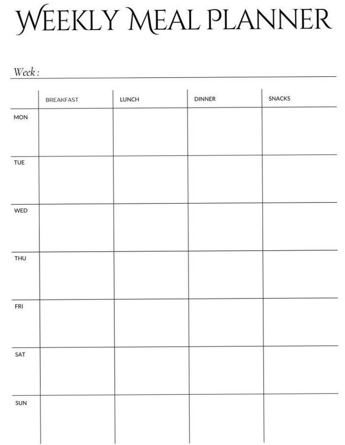 📁 📝 dream life manifestation: Weekly Meal Planner — Digital Design & Creative Assets