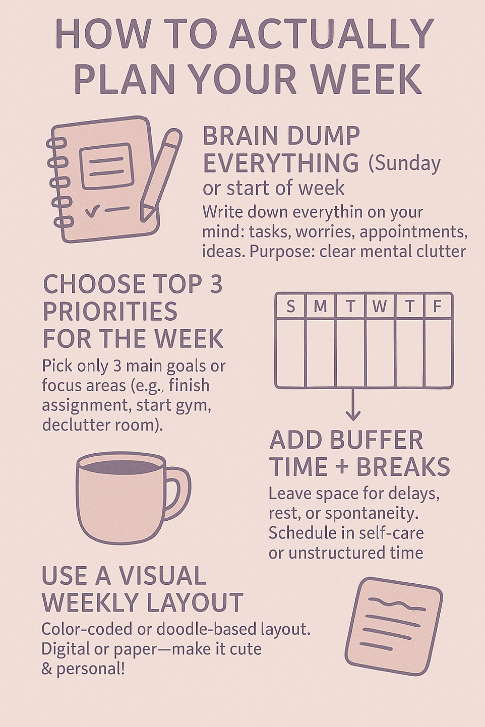 🤍 🕯️ Dream Life Manifestation Weekly Planner Digital Design | romanticize your routine