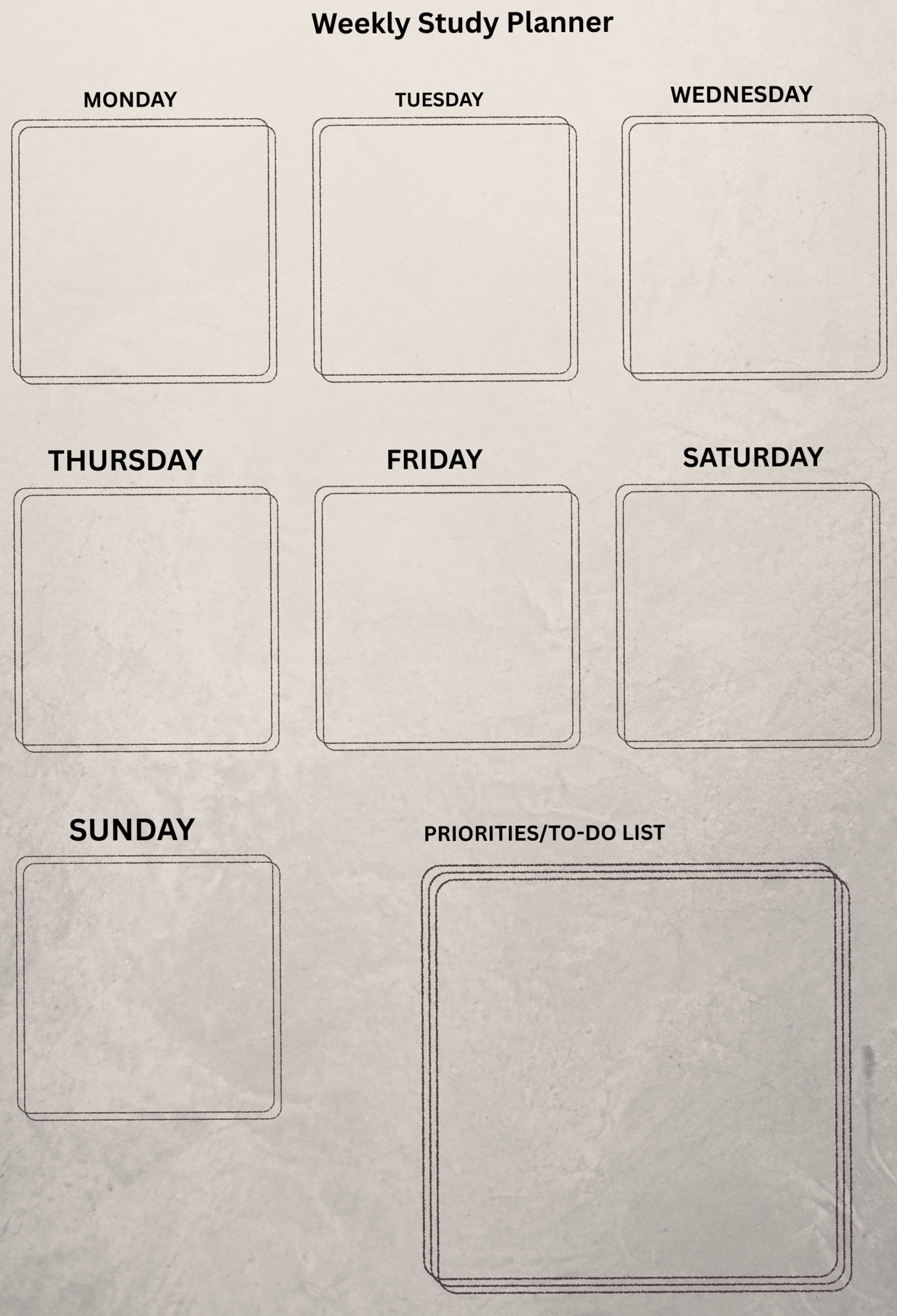 🪄 🎨 dream life manifestation: Weekly Study Planner – Plan Smart, Study Better