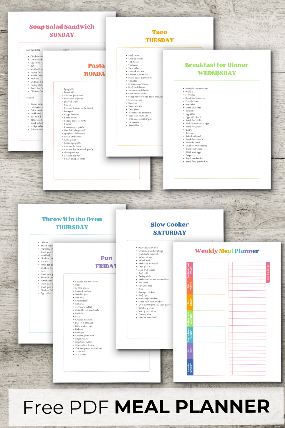 🤍 ✨ dream life manifestation: Weekly Meal Planner & Dinner Ideas Template