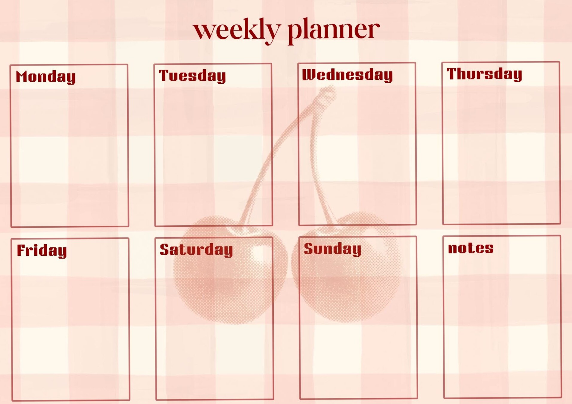 🎀 ✨ dream life manifestation: Weekly Planner Template: Notes, Deadlines (Digital Download)