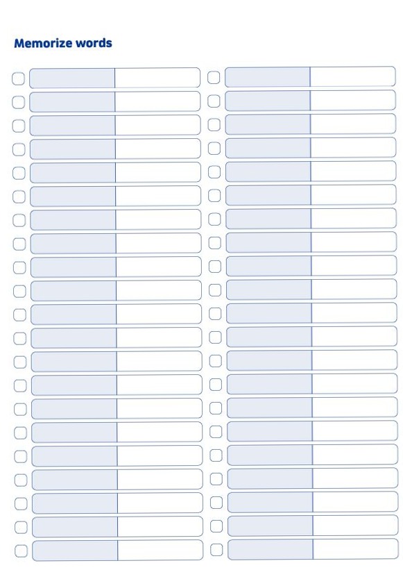 단어 암기 공부 템플릿 — 무료 속지 & 서식 (굿노트, 원노트, 노타빌리티) — 💍 🍰 dream life manifestation